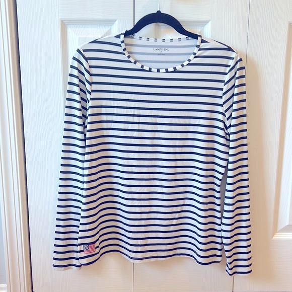 Lands' End | Swim | Lands End Striped Rash Guard With American Flag ...